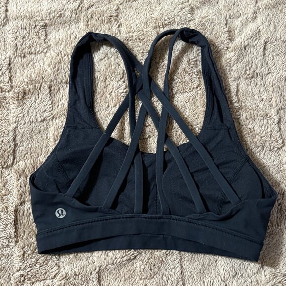 Like New Lululemon Free To Be Serene Sports Yoga Bra Black Luxtreme 2 - Picture 4 of 8